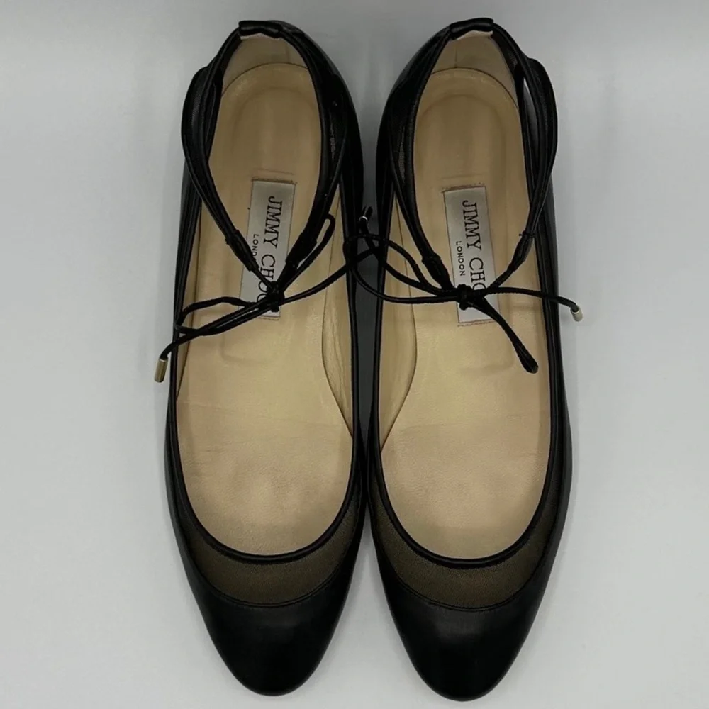 ✨ HP ✨ JIMMY CHOO TYLER BALLET FLAT W/ANKLE TIE (39) - Picture 10 of 13
